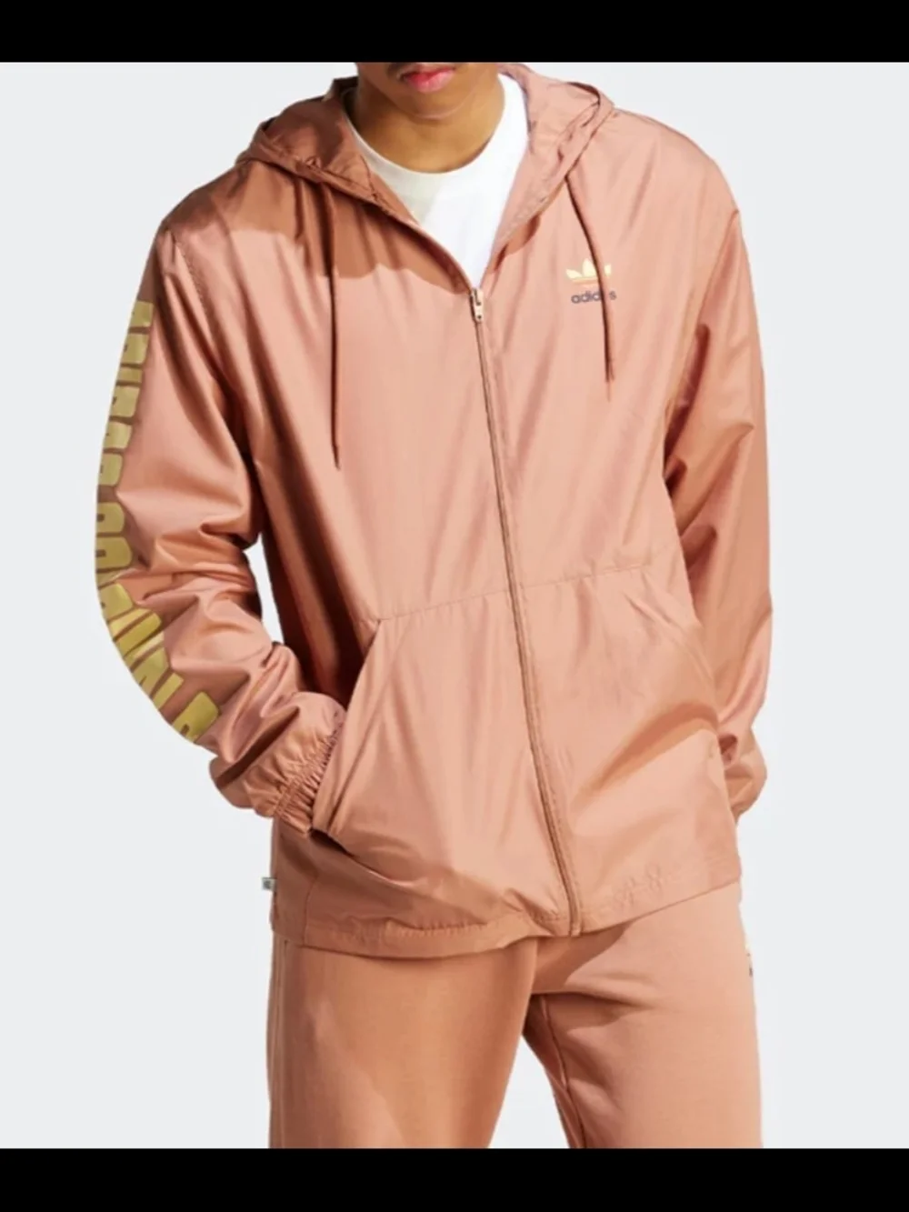 Adidas-originals Graphic Planet Windbreaker Jacket 'Clay Strata' Size M NWT